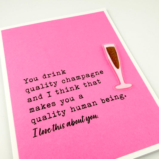 Quality Champagne love card