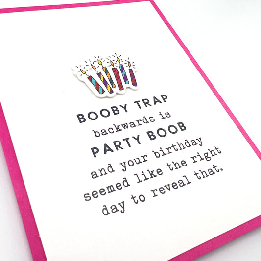 Booby Trap Party Boob birthday card