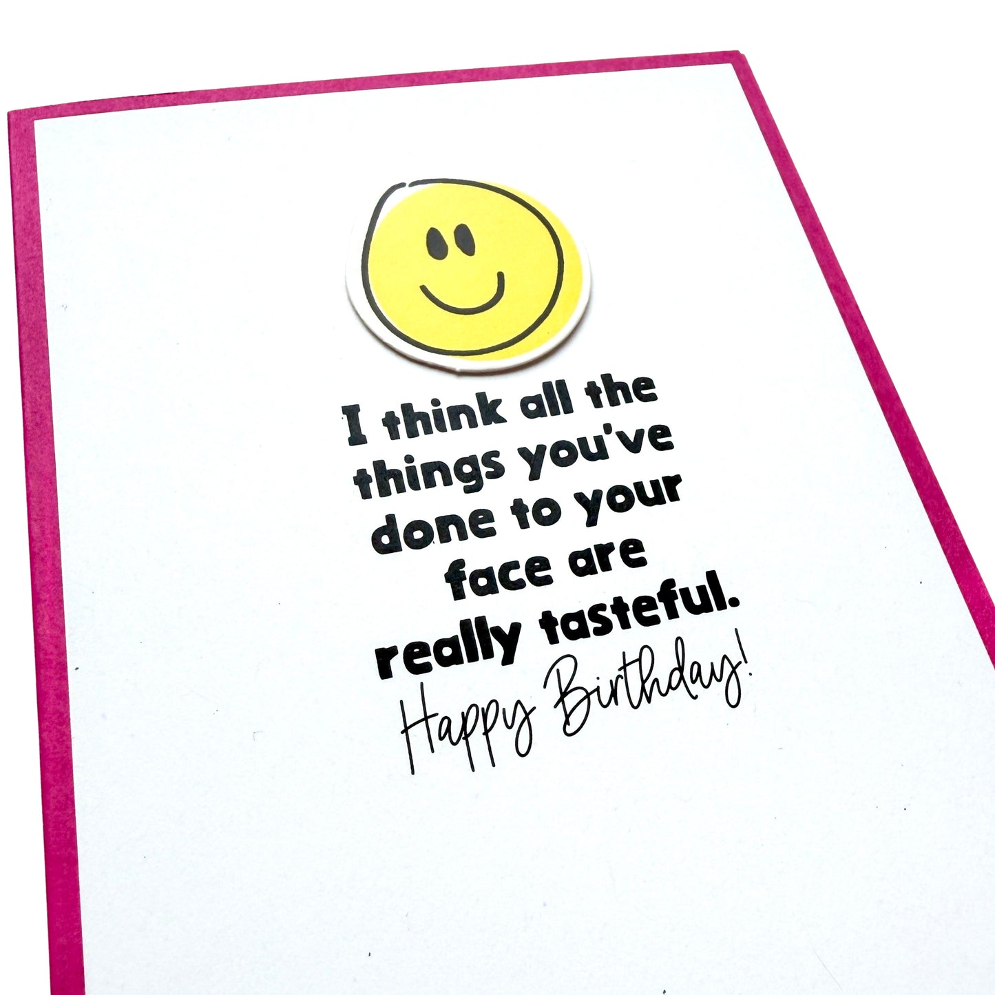 Things to Your Face birthday card