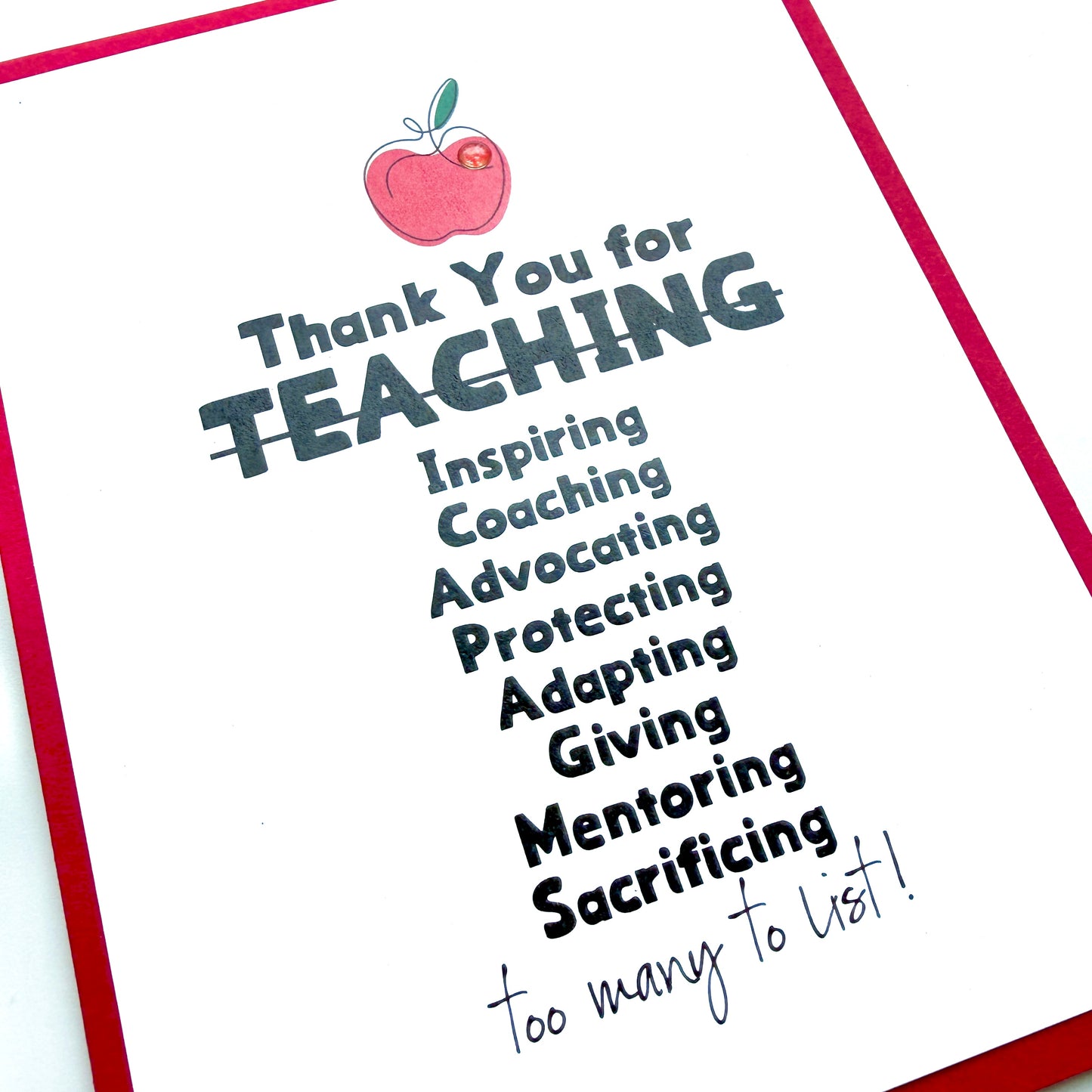 Thank You Teaching List card