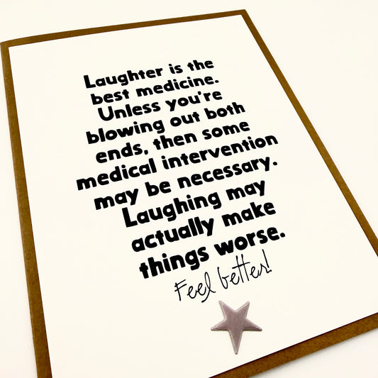 Laughter Best Medicine Blowing Both Ends card