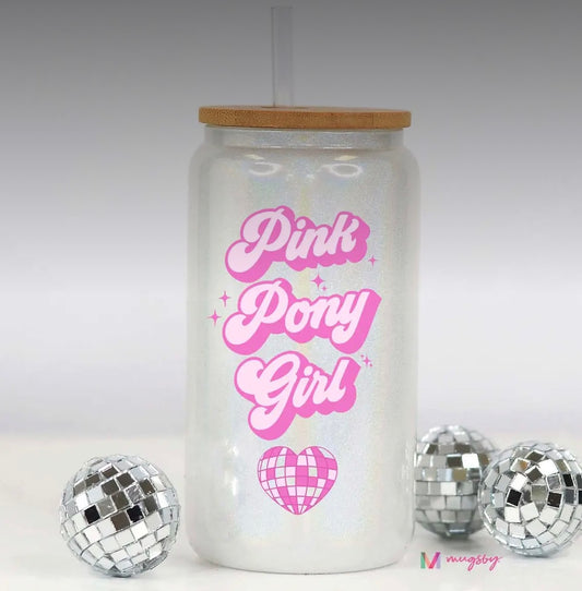 Glass Tumbler—Pink Pony Girl