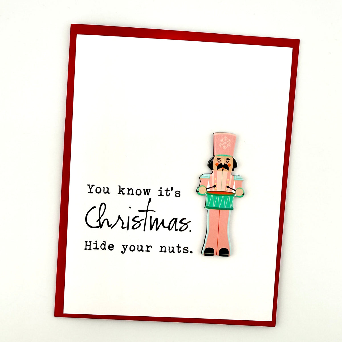 Hide Nuts Nutcracker Christmas card