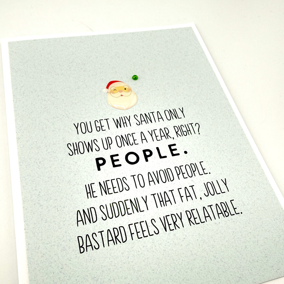 Santa Avoids People Christmas card