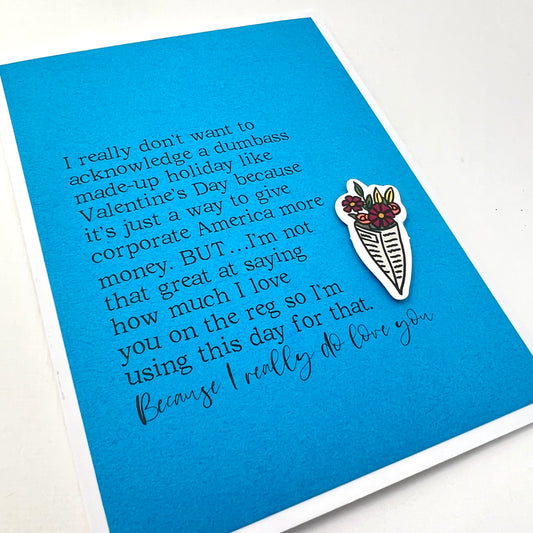 Val Made Up Holiday Valentine card