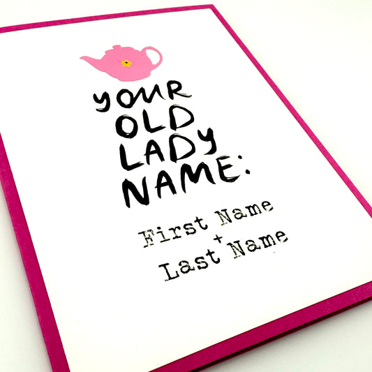 Old Lady Name card