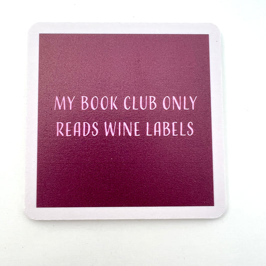 Coaster—Book Club Wine Labels