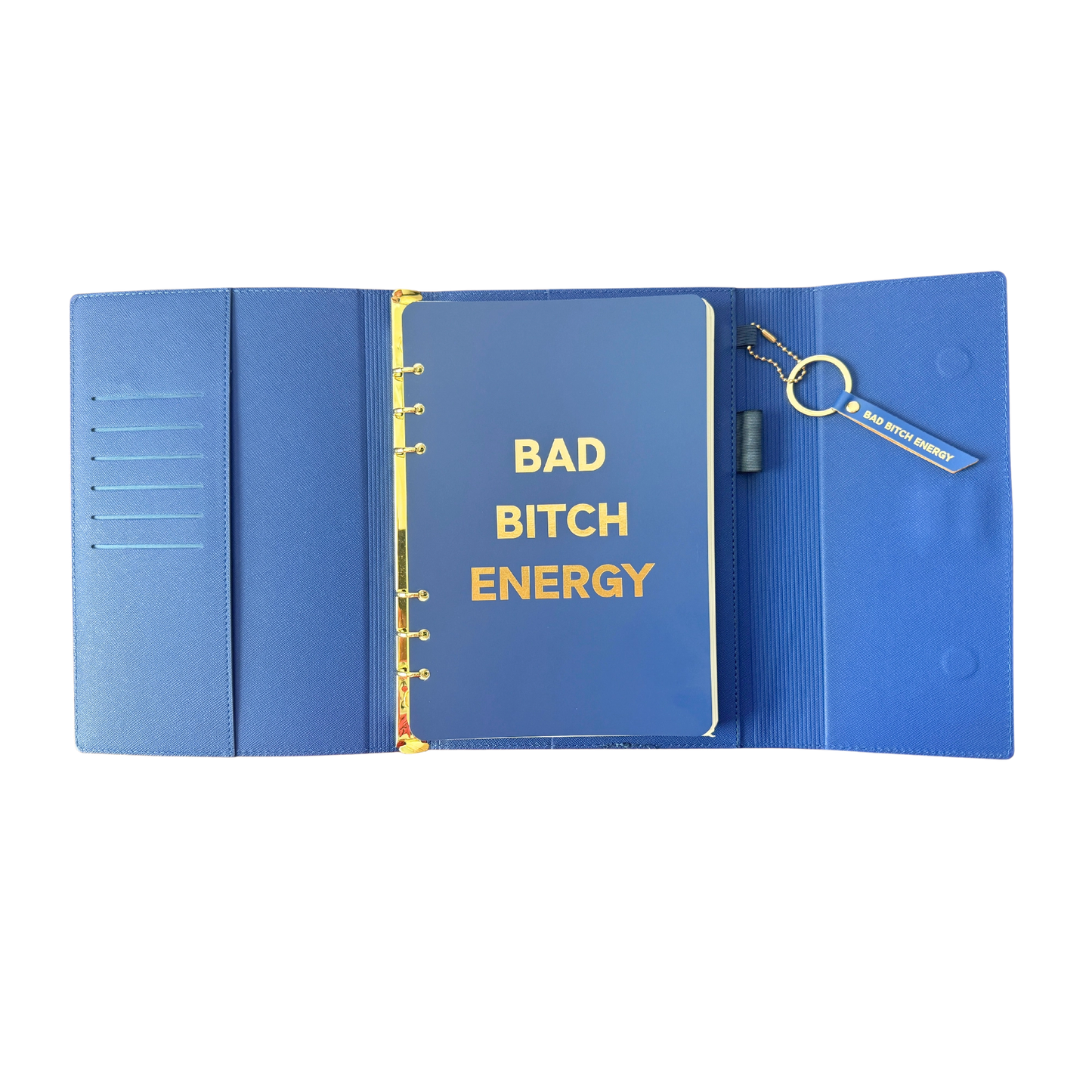 Vegan Leather Journal Folio—Bad Bitch Energy (royal blue)