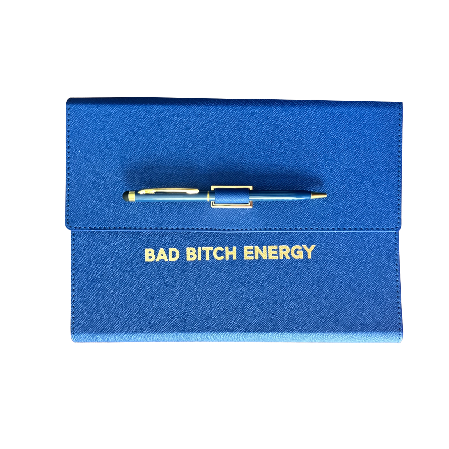 Vegan Leather Journal Folio—Bad Bitch Energy (royal blue)