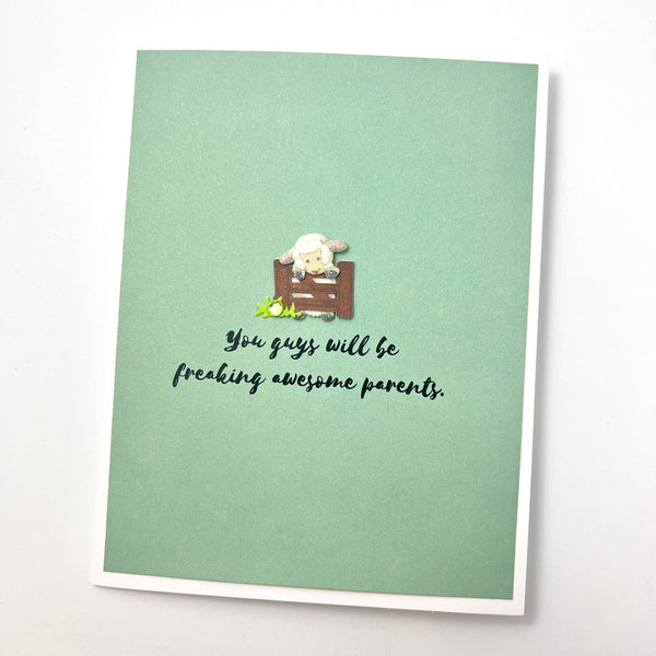 Baby Freaking Awesome Parents card