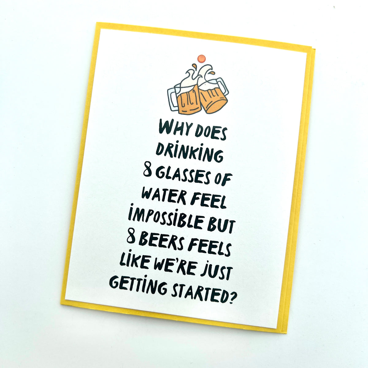Funny Drinking 8 Glasses of Water vs Beers card
