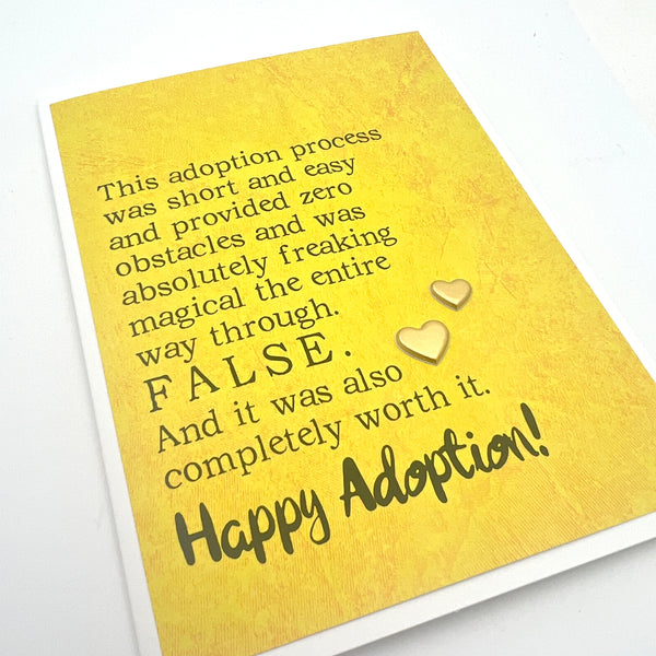 Adoption Short and Easy and Zero Obstacles card