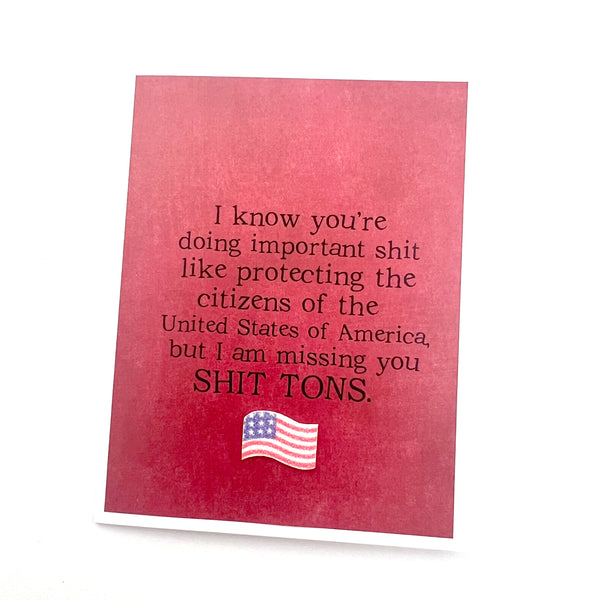 Protecting Citizens Missing You Military Deployment active duty card