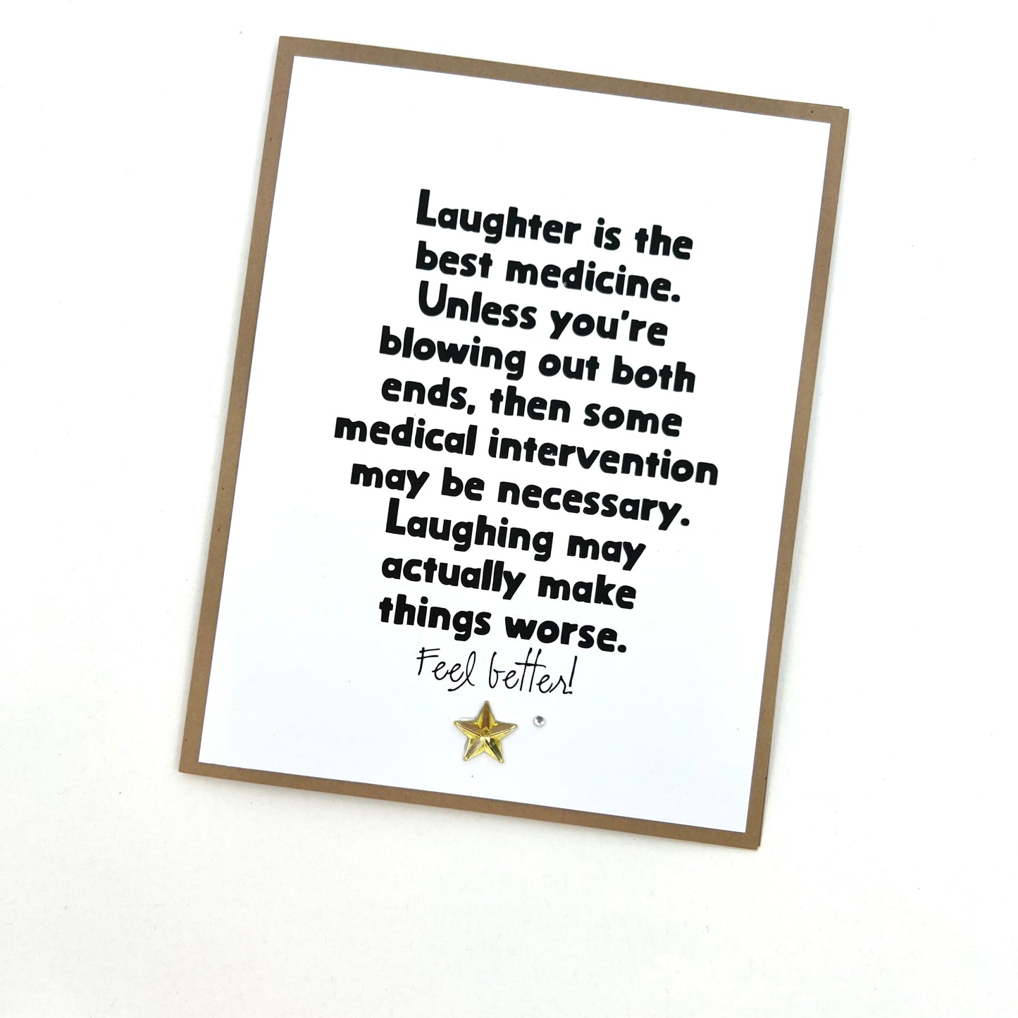 Laughter Best Medicine Blowing Both Ends card