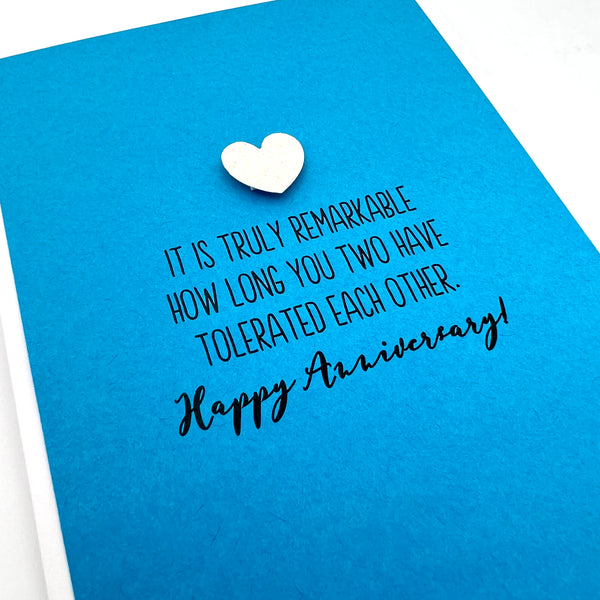 Anniversary Truly Remarkable How Long You Tolerated Each Other card