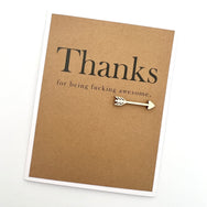 Thank You Thanks for Being Fucking Awesome card