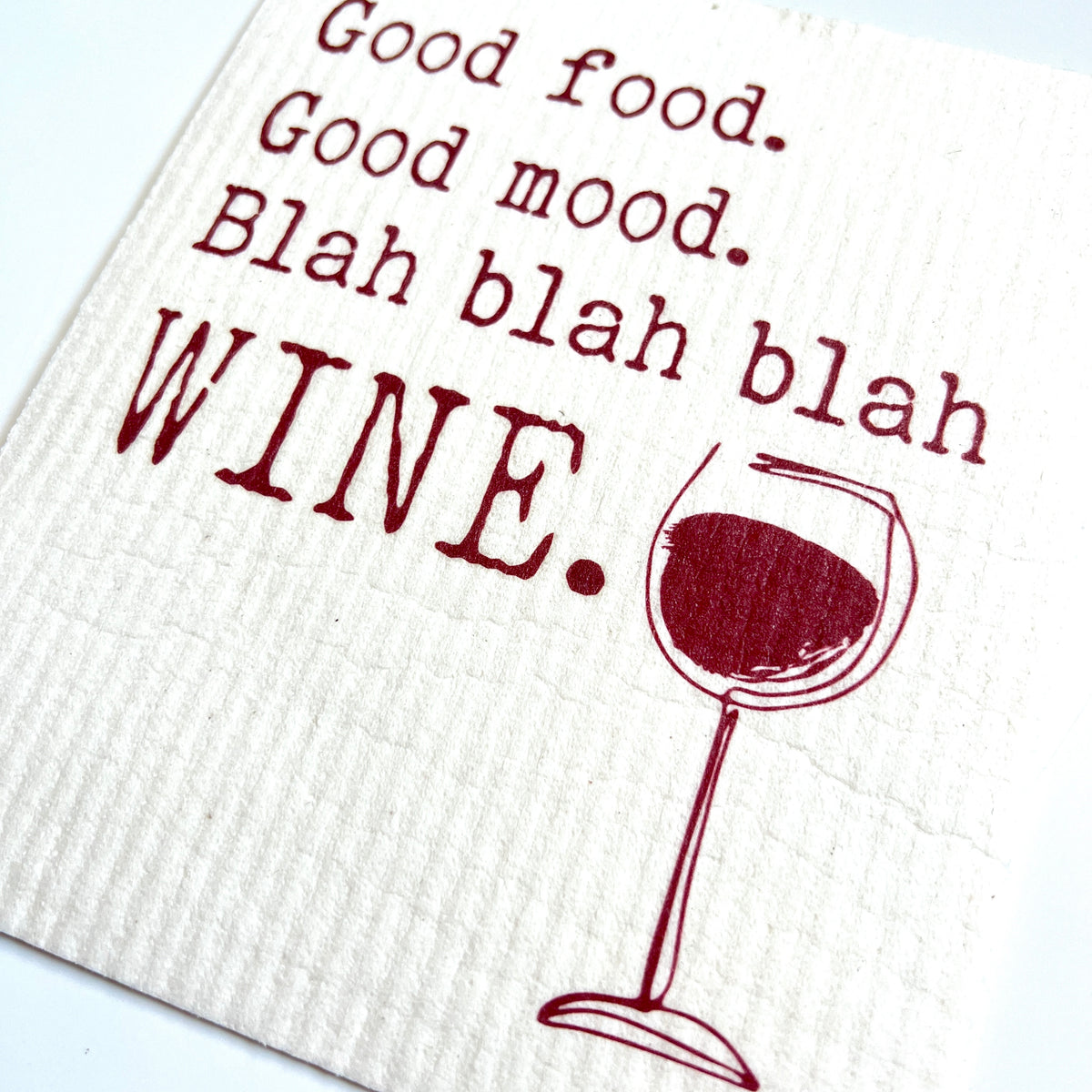 Swedish Dishcloth— Good Food Good Mood Wine