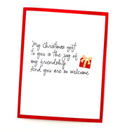 Holiday Christmas Gift is Friendship card