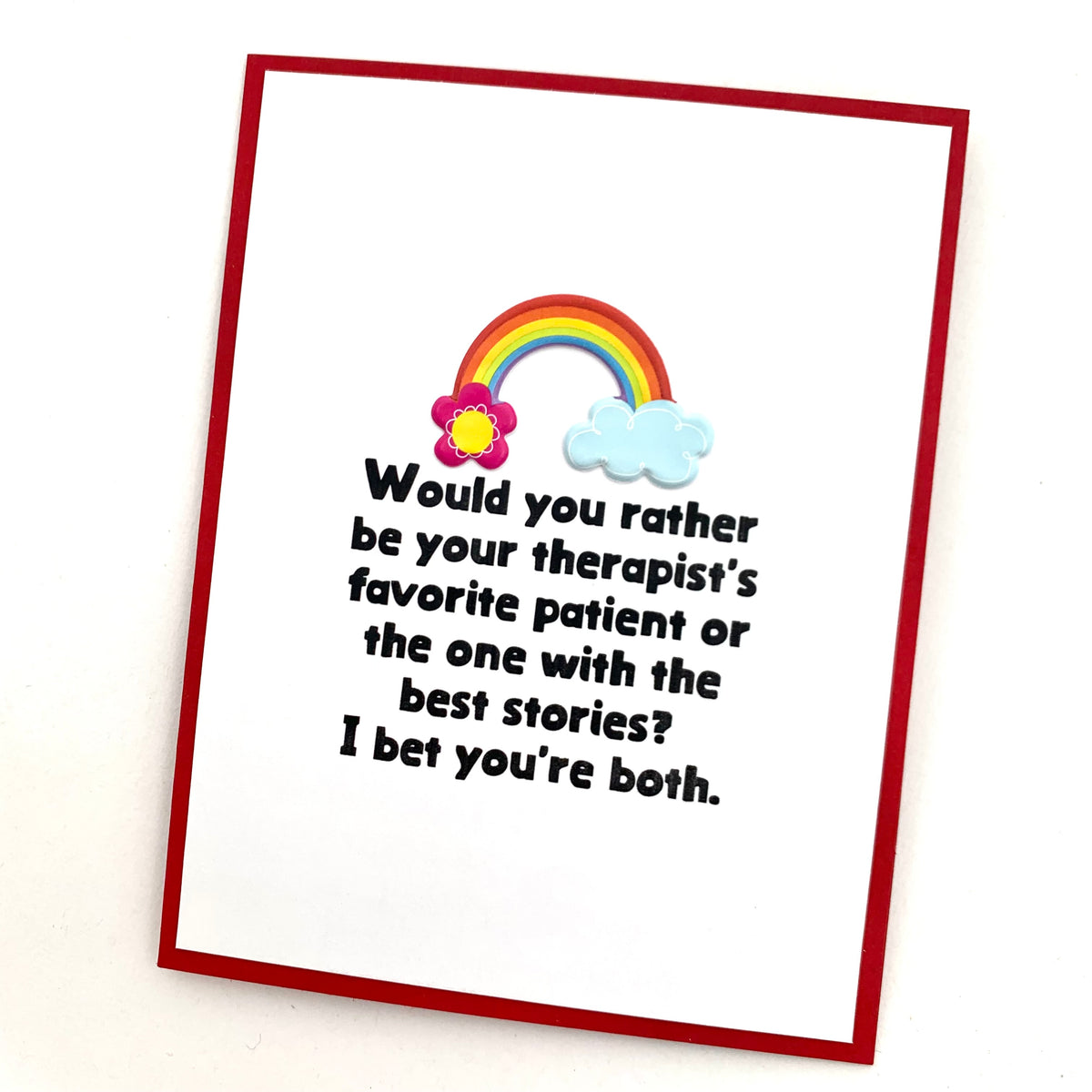 Fun Therapists Favorite Patient and Best Stories card
