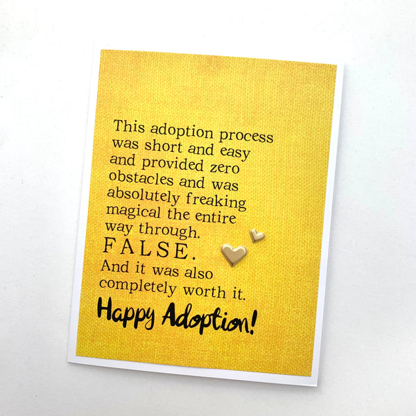 Adoption Short and Easy and Zero Obstacles card
