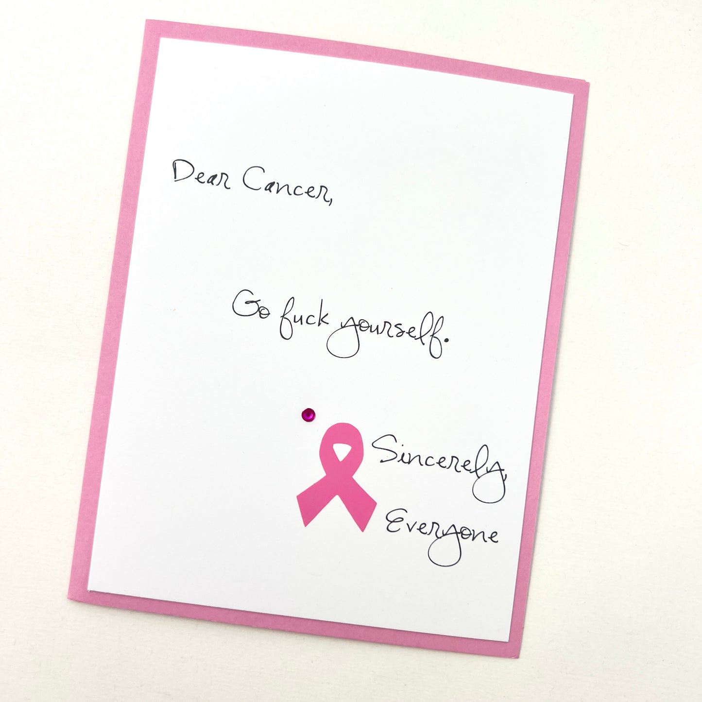 Cancer Go Fuck Yourself Pink card