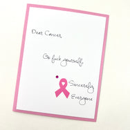 Cancer Dear Cancer Go Fuck Yourself Pink card