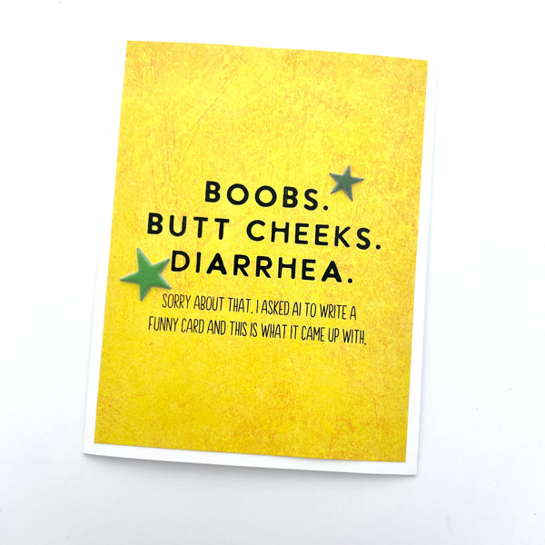 Funny Boobs Butt Cheeks Diarrhea AI card