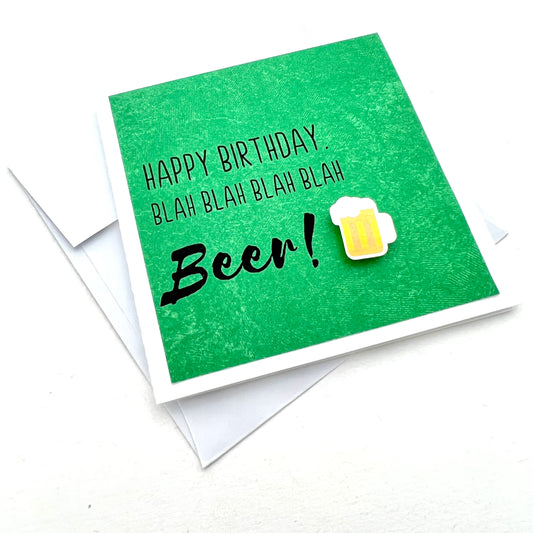 Mini Birthday Blah Blah Beer card
